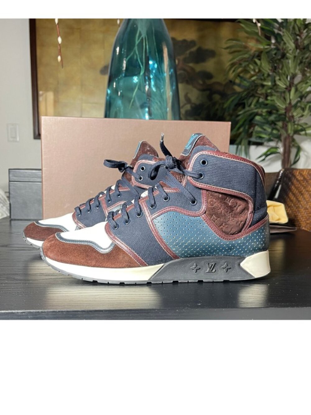 Louis Vuitton Upside Down Monogram Patchwork Sneaker Boot GO0122 Men's LV 8